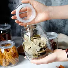 Классическая прозрачная стеклянная банка для хранения домашняя кухня еда орех закуски кофейные бобы чай конфеты печенье влагостойкие Герметичные банки