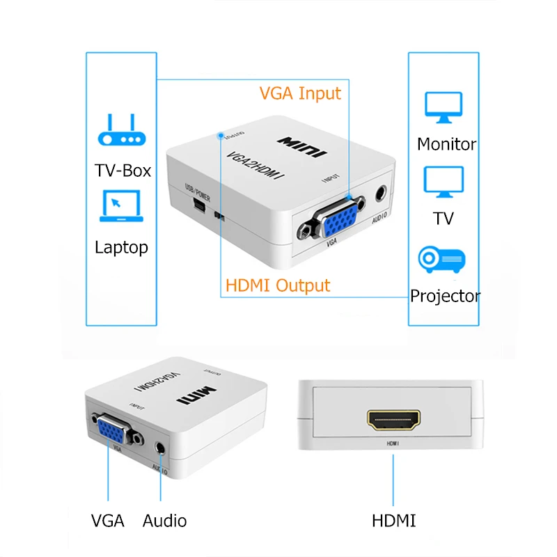 VGA мужчин и женщин HDMI конвертер с аудио адаптер Кабели 1080P для HDTV монитор проектор ПК PS3