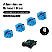 4 Uds de aluminio Original 12mm hexagonal acoplador de Hex para Traxxas 1/10 estampida barra ladrón 2WD RC piezas del coche accesorios