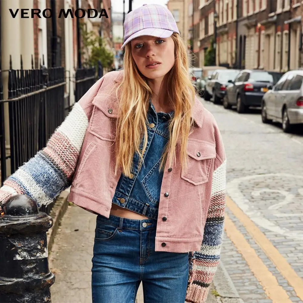 amazing  Vero Moda Women's Street Style Corduroy Knitted Sleeves Spliced Jacket  319117501