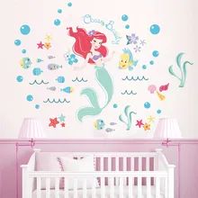 Disney Mermaid Fairy Wall Decals Kids Rooms Bathroom Home Decor Underwater Bubble Fish Wall Stickers Mural Art DIY Poster Disney Mermaid Fairy Wall Decals Kids Rooms Bathroom Home Decor Underwater Bubble Fish Wall Stickers Mural Art DIY Poster