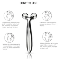 3D Roller Massager 360 obrót srebrny do wyszczuplania twarzy masażer całego ciała podnoszenia preparat przeciwzmarszczkowy masaż twarzy relaks narzędzie 1