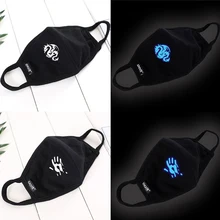 Светящиеся маски на рот черные воздушные загрязнения рот маска Аниме Анти Пыль Маски Ветрозащитный