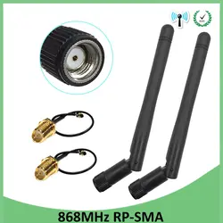 20pcs 868 МГц 915 МГц антенна 3dbi RP-SMA разъем GSM 915 МГц 868 МГц antena antenne водостойкий + SMA Мужской/u. FL косичка кабель