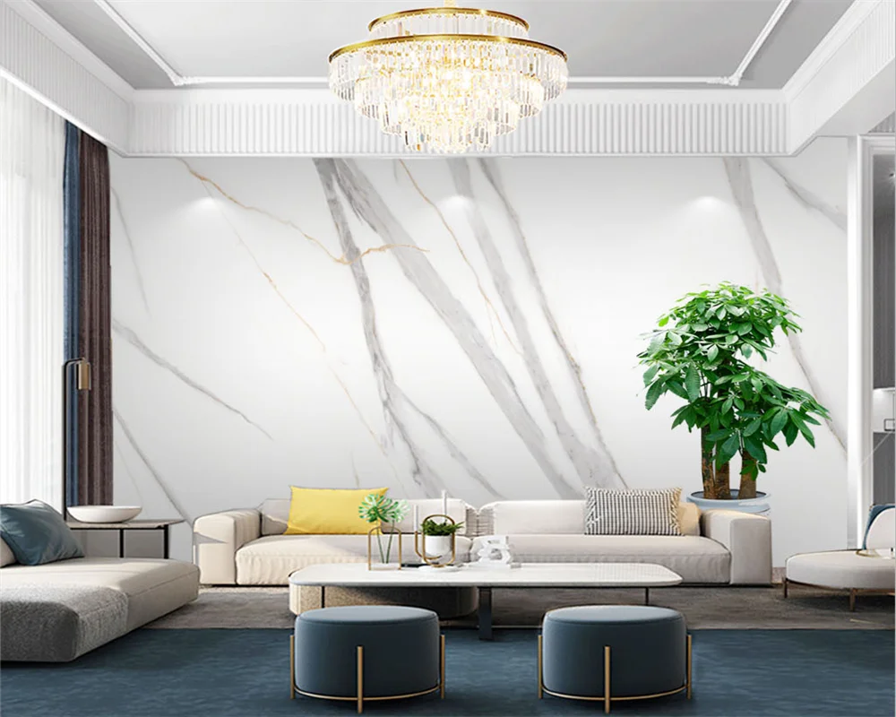beibehang papel de parede Custom modern luxury atmosphere simple jazz white marble stone background wallpaper papier peint | Обустройство