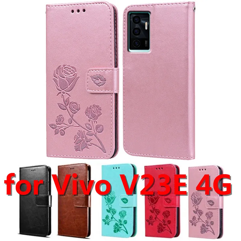 Кожаный чехол для Vivo V23E 4G чехол-книжка кошелек подставка магнитная карта