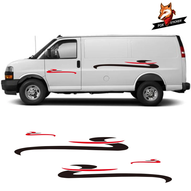 

2 Sides Vinyl Graphics Stickers Decals Motorhome Stripes Camper Van for Ford Toyota Chevrolet Isuzu Citroen Berlingo
