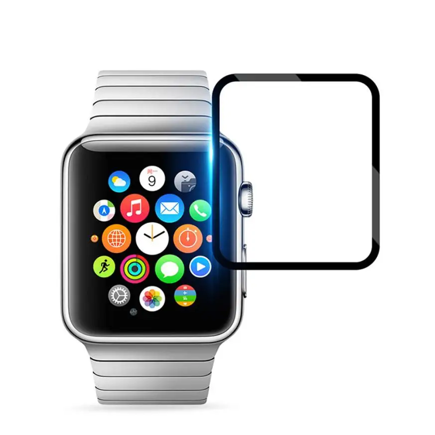 3D изогнутое закаленное стекло для Apple Watch 40 мм 44 серии 4 Черная защитная пленка