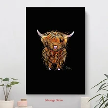 Vaca impressão escocesa highland humphrey arte quadros em tela abstracto quadros para sala de estar cuadros