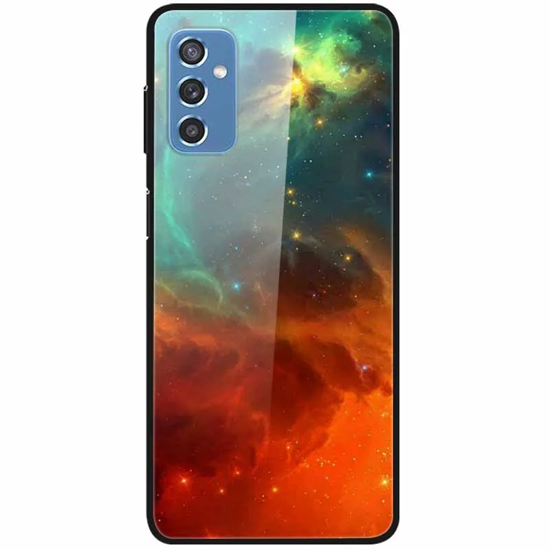 Luxury Print Case For Samsung Galaxy M52 5G Case for Galaxy m52 5G Cover Tempered Glass Phone Funda Back Cases M 52 2021 NEW cute phone cases for samsung  Cases For Samsung