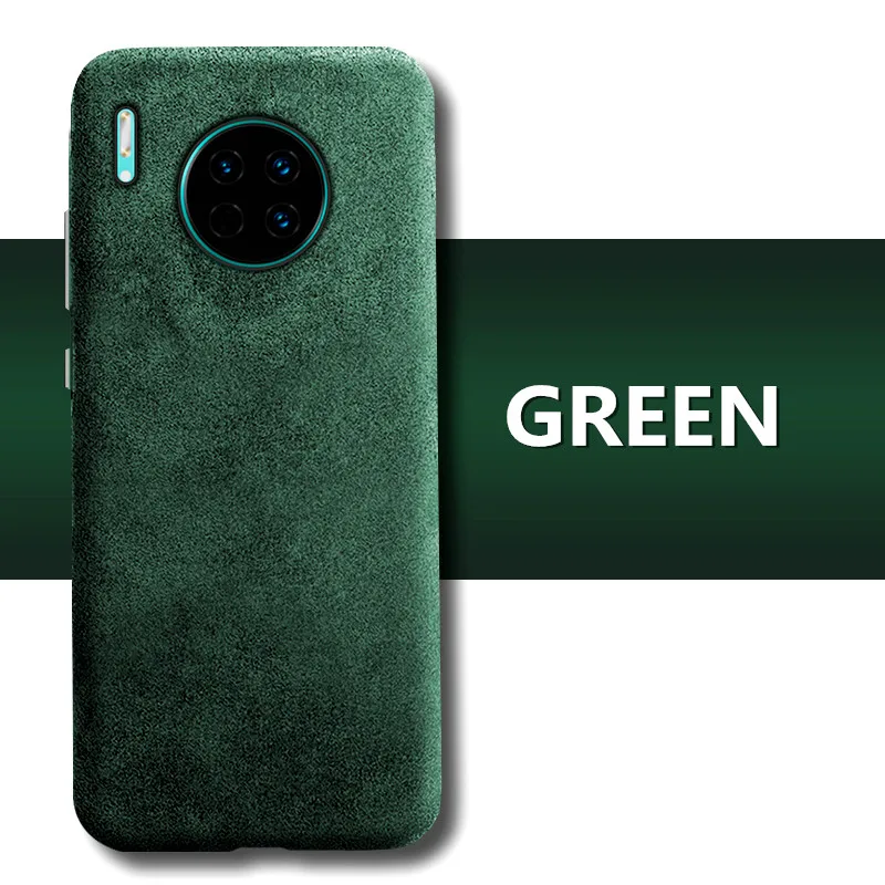Зеленый Чехол из натуральной кожи и фланели для huawei mate 30 Pro, чехол для huawei mate 30/Pro, задняя крышка, Мягкий сенсорный чехол для телефона s - Цвет: Зеленый
