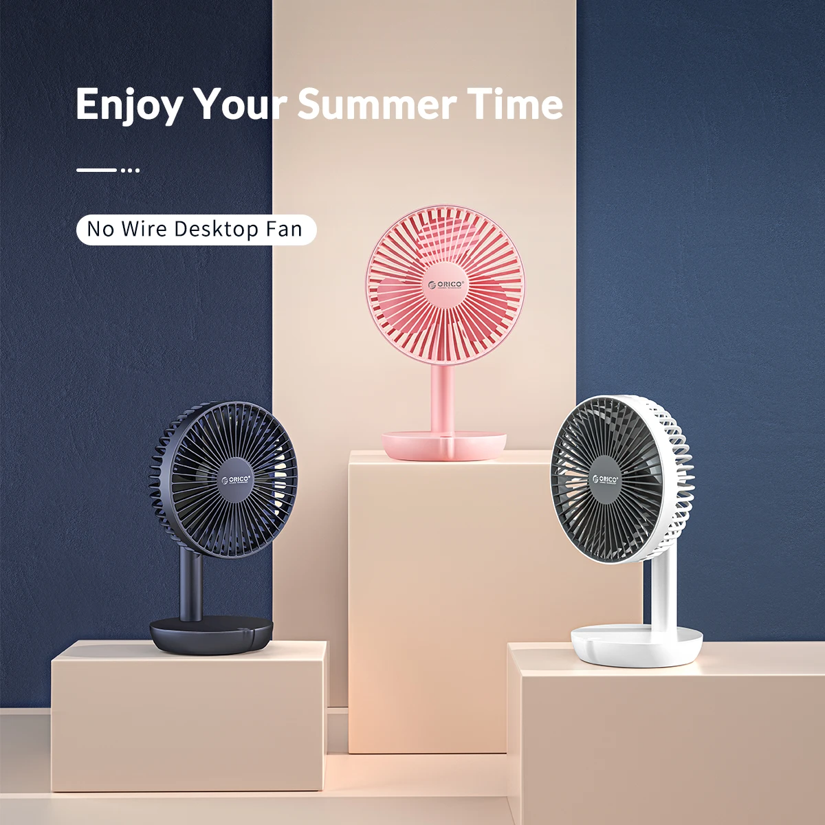 Orico-ventilador de Mesa Usb Silencioso Refrigerador de ar Ventilador de Mesa Carregamento de Emergência Vias Escritório e Casa Velocidades 4000mah Verão - Imagem 4