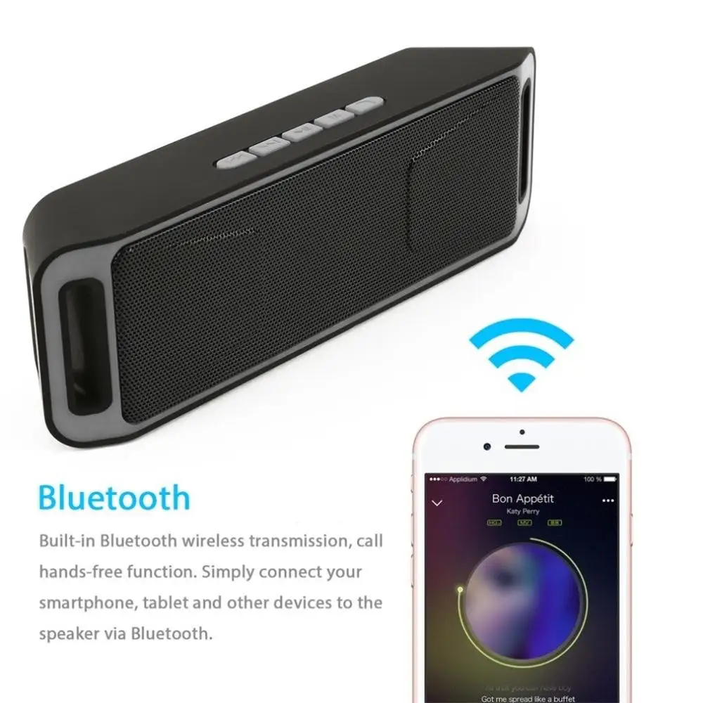 Портативный Bluetooth Динамик с двойной драйвер громкий Динамик, 6 часов в режиме воспроизведения, FM, HD аудио сабвуфер Pioneer с Беспроводной Динамик s с микрофоном