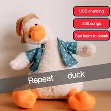 Jouet électrique en peluche de canard parlant, mignon, en peluche, enregistrement, Animal interactif, cadeau pour tout petits, nouveau