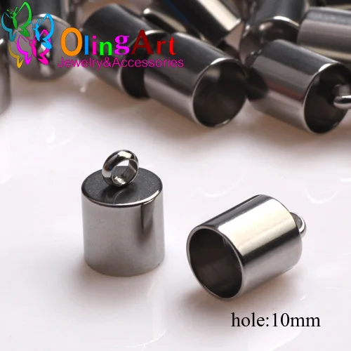 BXG 10MM 8PCS Высокое качество несколько вариантов наконечники из нержавеющей стали кожаный шнур ожерелье браслет кисточкой Разъемы DIY ювелирных изделий - Цвет: BXG 10MM 8PCS
