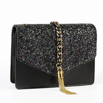 

Korean-Style Single Shoulder Bag Women's Handbag Sequined Tassel Bag
