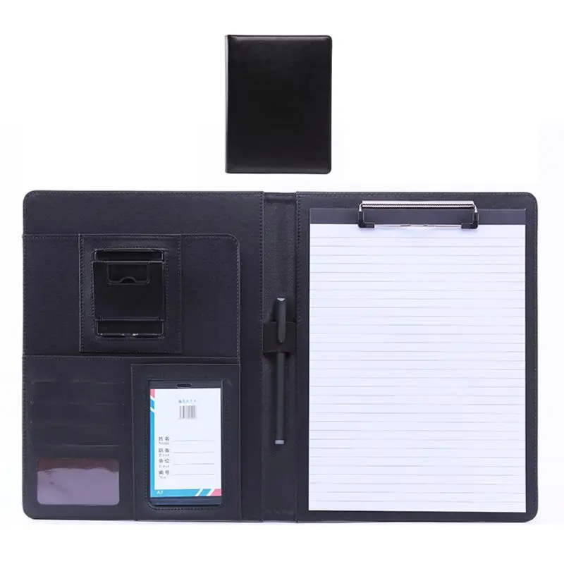A4 многофункциональная папка для документов из искусственной кожи 95AF - Цвет: Black-No calculator