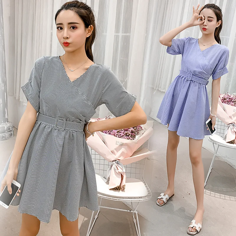 

Large Size Dress 2018 New Style Cover Belly Slimming Tops Large GIRL'S Favorite by Age Dress