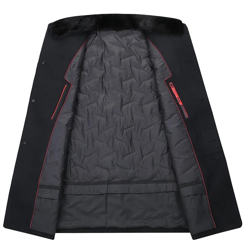 New Arrival Winter Woolen Overcoat Oversize Downy White Duck Down Thick Single Breasted Men Down Jackets Plus Size L-6XL 7XL 8XL