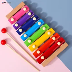 Juguete educativo de madera para niños y bebés, marco de ocho notas, xilófono, Juguetes Divertidos musicales, novedad de 2021