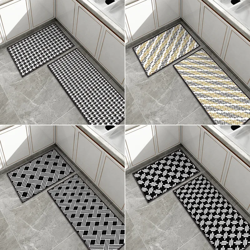

Kitchen Mat Non-Slip Doormat Living Room Bedroom Carpet Balcony Bathroom Mat Toilet Hallway Porch Rug Entrance Door Floormat