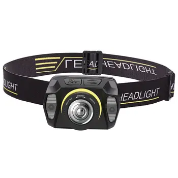 

2052 Headlight Aluminum Alloy + Abs Push Switch + Induction Switch Rotate Zoom Life Waterproof Headlight