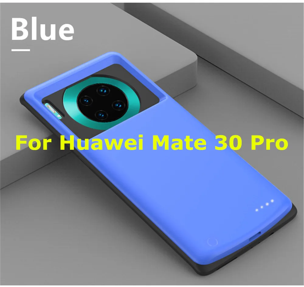 Blue Mate 30 Pro Чехол для внешнего зарядного устройства для huawei mate 30 Pro, чехол для аккумулятора 6800 мА/ч, чехол для зарядного устройства для huawei mate 30, чехол для питания - Color: Blue Mate 30 Pro