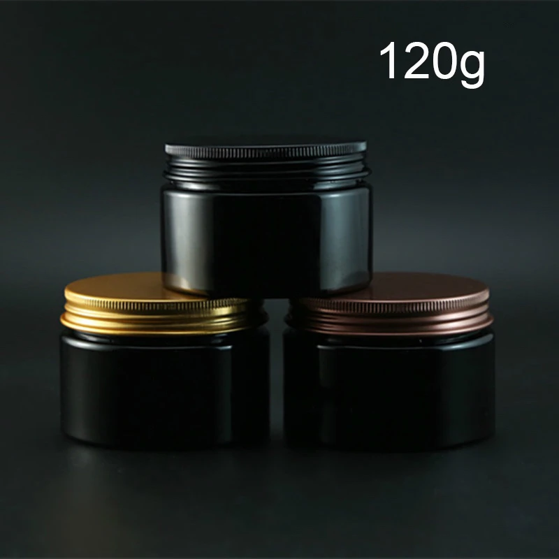 120g черный Пластик пустая баночка 4oz многоразовый косметический контейнер крема