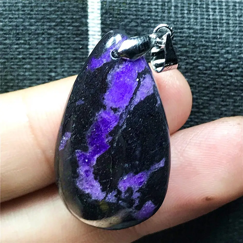 

Top Natural Royal Purple Sugilite Pendant For Woman lady Man Crystal 31x18x7mm Water Drop Beads South Africa Stone Jewelry AAAAA