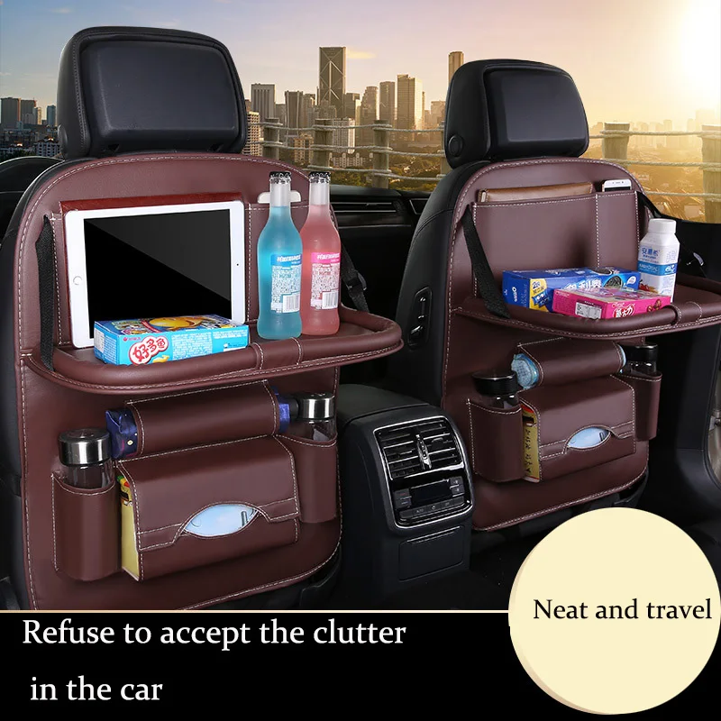 

Multi-color Auto Car Seat Back Bag Multi-Pocket Storage Bag Organizer Holder Accessory multifuction Foldable table storage bag