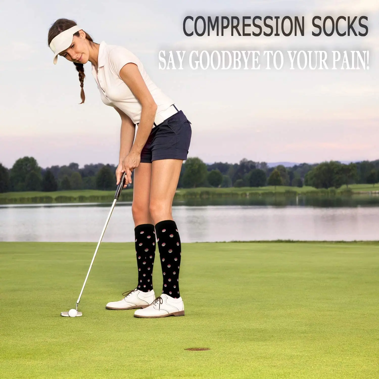 Meias de Compressão dos Homens para Mulheres Pares Pacote Joelho Alto 30 Mmhg Esportes Meias Edema Diabetes Varizes Correndo Tamanho s m 3 - 28 High Quality Pijamas e Moda Íntima
