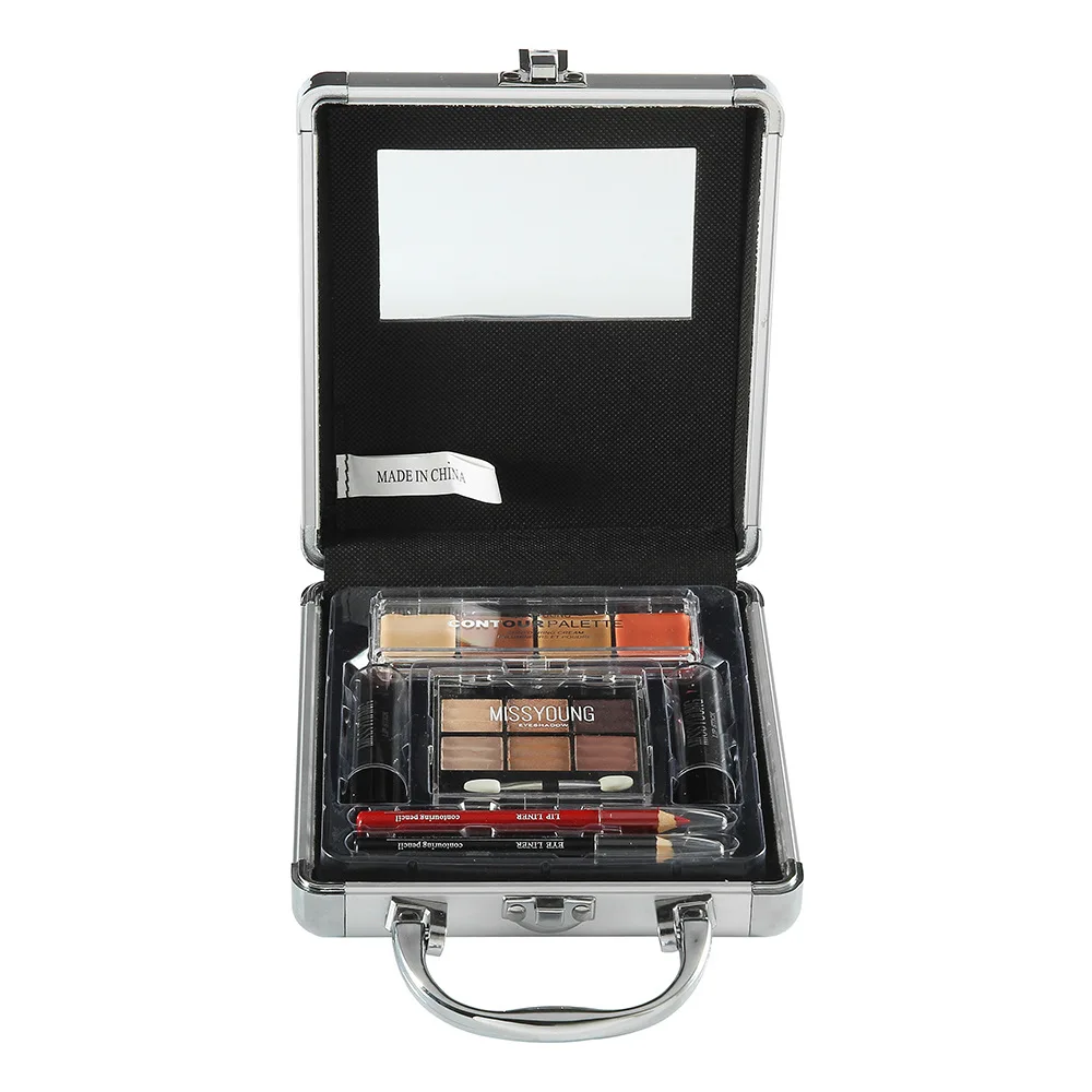 

High-end Makeup Tool Kit Including Red Lipstick Nude Eye shadow lip pencil Concealer Brush Makeup Set Cosmetic Kit Maquiagem