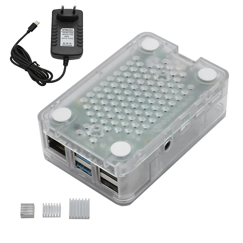 Топ-для Raspberry Pi 4 Модель B ABS чехол 4G Оперативная память макетная плата комплект с прозрачный цвет радиатора 5V 3A Мощность адаптер для ран