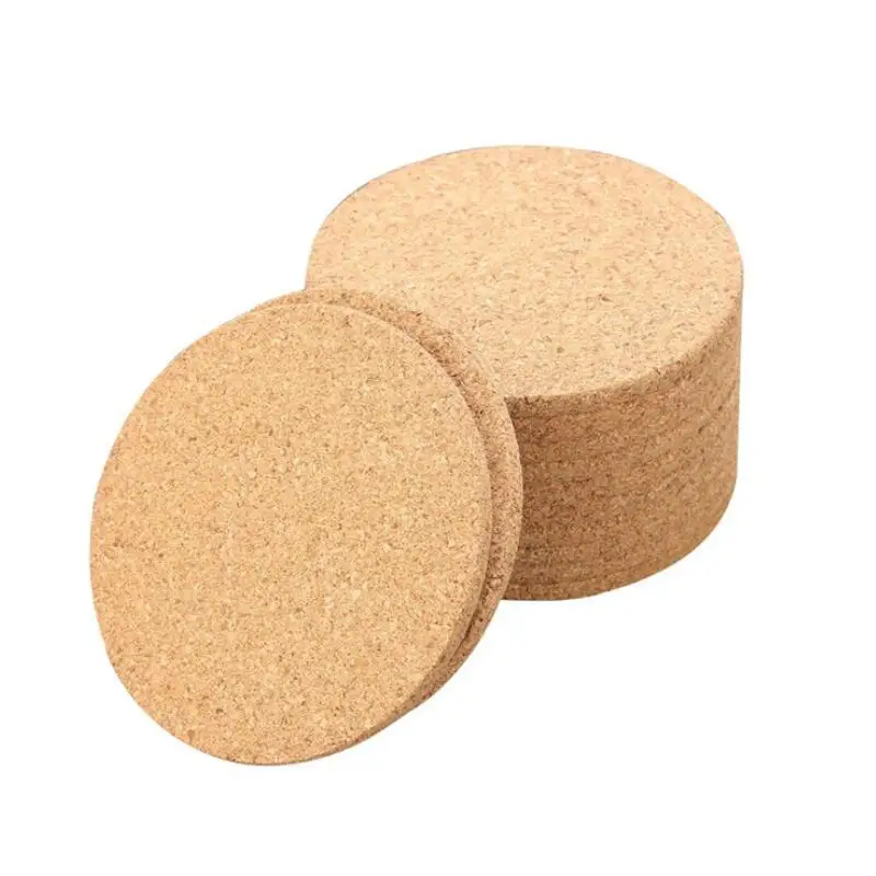 Натуральный коврик для кофейных чашек, Круглый Деревянный термостойкий пробковый коврик, коврик для чайных напитков, декор стола LX8821