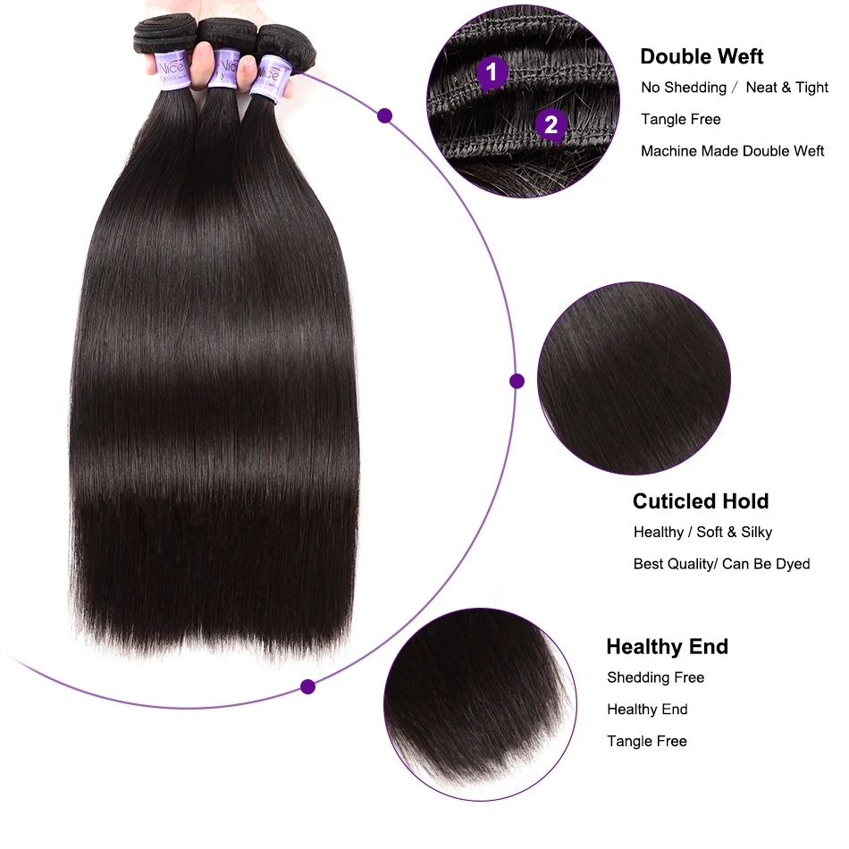 Волосы UNICE Kysiss серии перуанские прямые волосы человеческие волосы пряди девственные волосы для наращивания 1 шт. можно купить 3/4 пряди