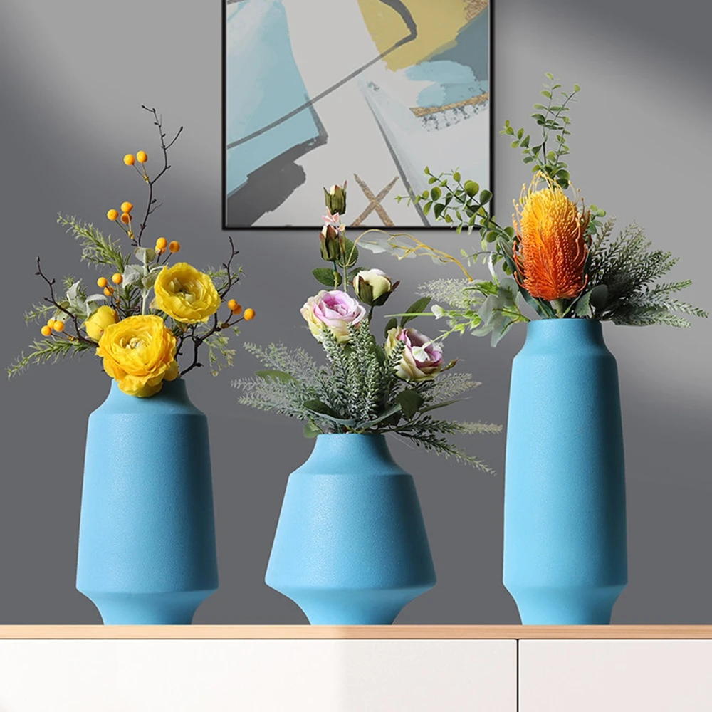 

B-LIFE Ceramic Vases Solid Color Morandi Nordic Minimalist Tabletop Vase Wedding Decorations Living Room Home Floral Pot