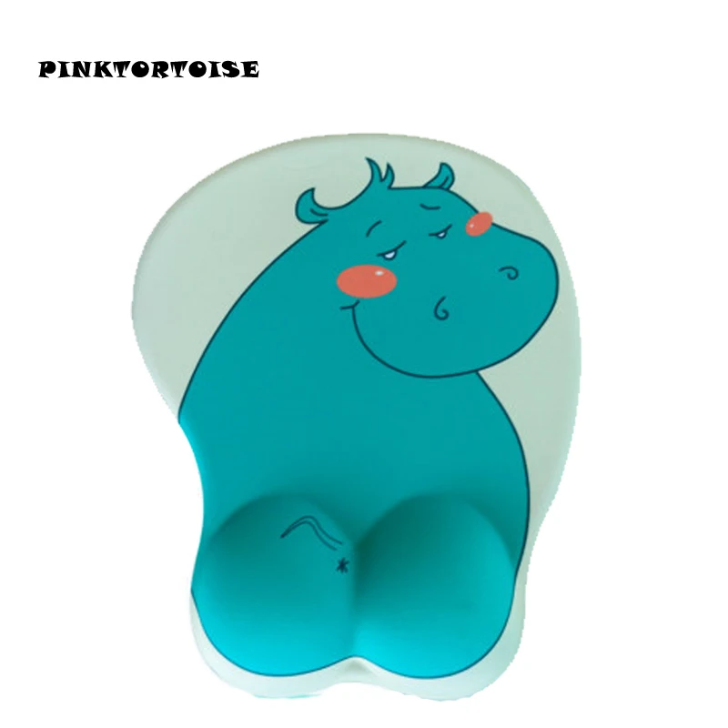 

PINKTORTOISE Anime carton animal mat hippo 3d Chest Silicone Wrist Rest hippo Mouse Pad mousepad mat