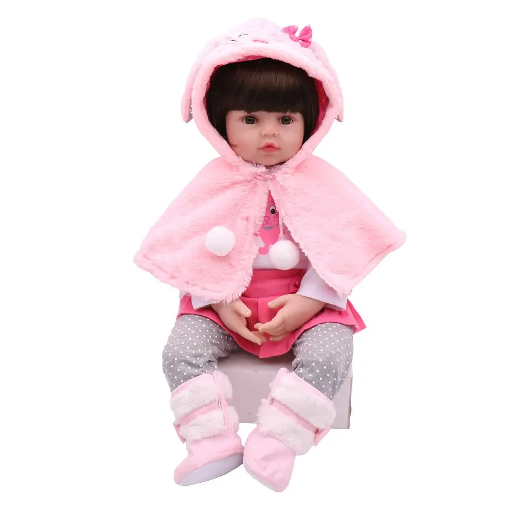 

48cm/60cm silicone bebe reborn doll pink cute rabbit costume realistic baby gives children the best birthday Christmas gift