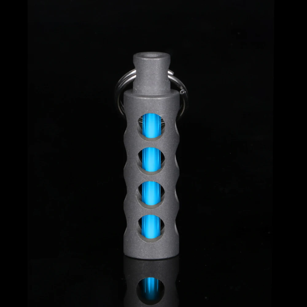 

Tritium Self Luminous Keychain Key Ring Ultralight Glow In The Dark Titanium Alloy Ring Emergency Survival Tool Light Lamp
