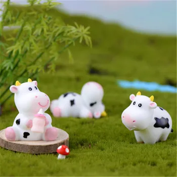 

ZOCDOU 1 Piece Australian Lovely Cow Milk Bottle Gift Small Statue Mini Figurine Crafts Ornament Miniatures DIY Toy Decor Doll