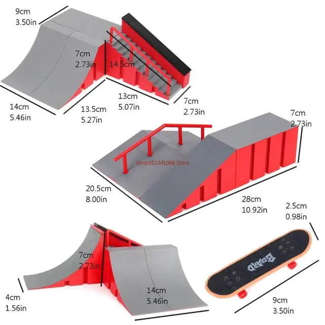 Fingerboard Finger Board Ultimate Parks Finger Skateboards Skate Park Ramp Parts for Tech Deck Toys for Kids Christmas Gifts 6