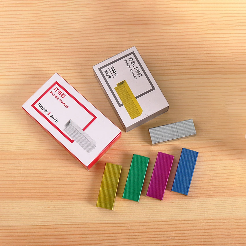 Универсальные разноцветные скобы с точками для зубила 24/6 длина 3 4 см 800/коробка