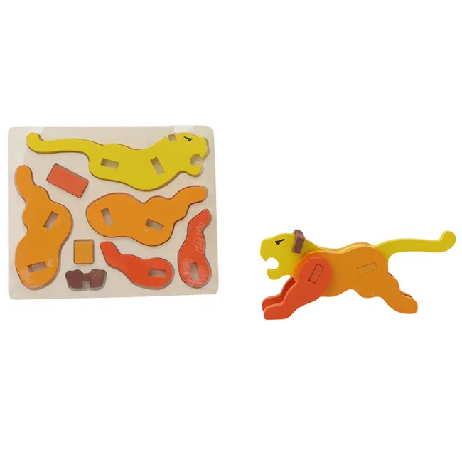 994169 New Wooden Toys For Children Animal Cartoon 3D Puzzle Jigsaw Puzzle Baby Toys Child Early Educational Aids KIds toy Gift - Цвет: 994169