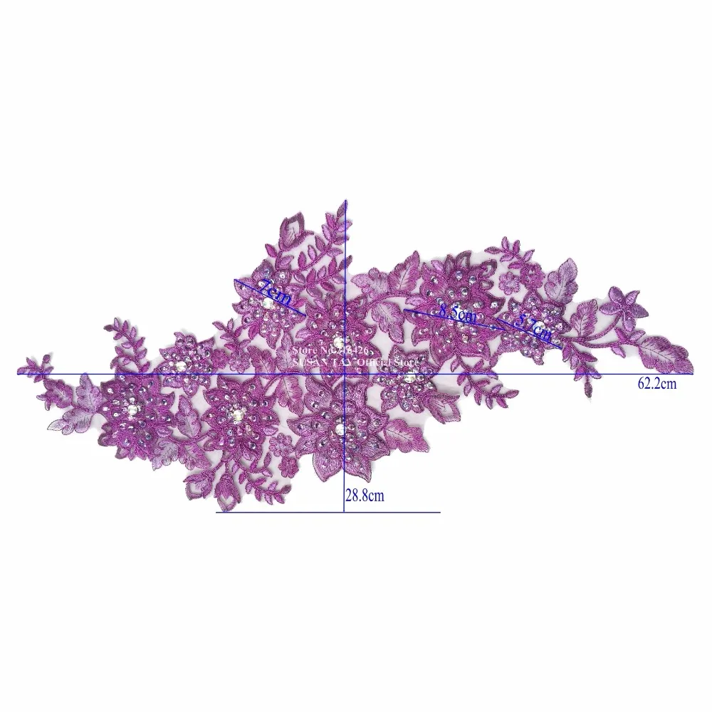 1 шт., ручная работа, 7 цветов(черный, красный, фиолетовый, сине-голубой, золотой+), расшитые блестками, с объемной цветочной вышивкой, кружевной аппликацией, воротником и вырезом, BNC107