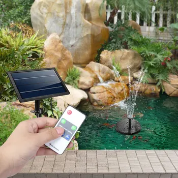 

9V 8W Remote Control Floating Solar Fountain Pump with Light for Garden Outdoor Landscape Decor
