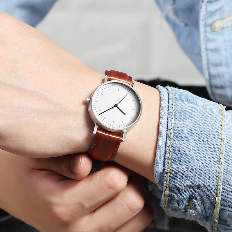 ADDIES Bauhaus минималистичные стильные кожаные часы Swiss Rhonda 763 движение минимальное 36 мм из нержавеющей стали Meshbelt пара наручные часы