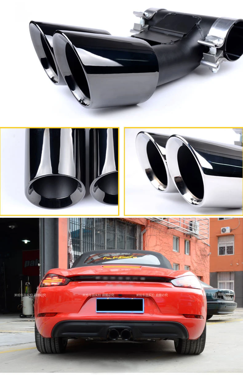 Lsrtw2017 Нержавеющая сталь Авто выхлопная труба для porsche Boxster Cayman 982 718 981 2012 2013
