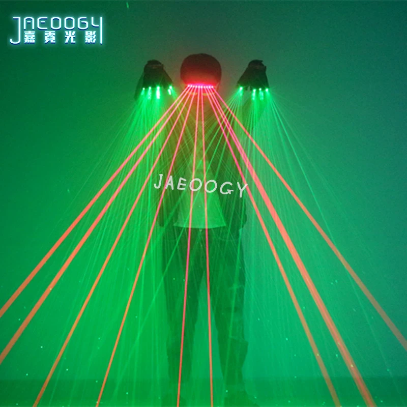 Зеленый 2 в 1 лазерные перчатки ночной сценический шоу лазерный светодиодный очки вечерние флуоресцентные костюмы реквизит