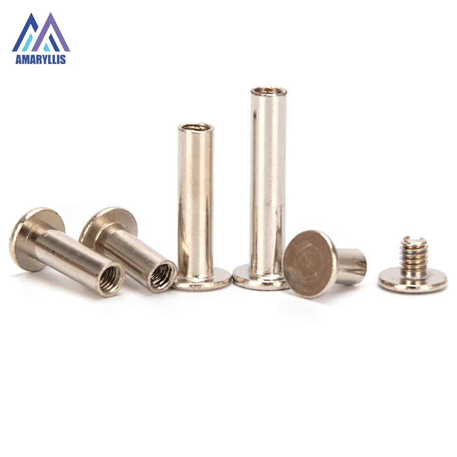 M5 Nickel Brass Plated Phillips Chicago Binding Screws Length 6mm 70mm