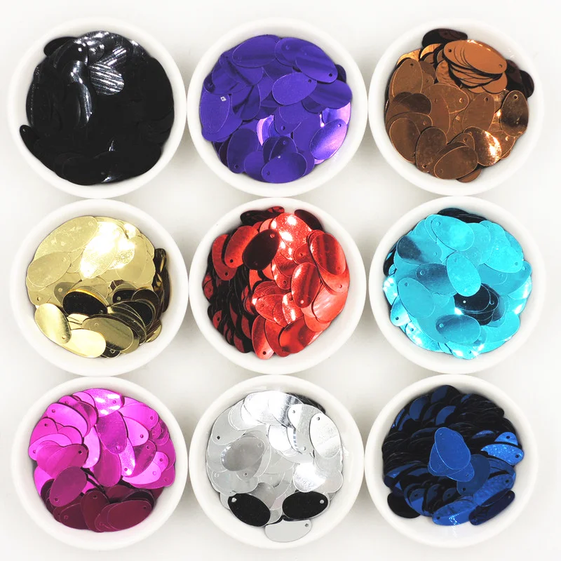 Oval Egg Shape Flat Sequins 100Pcs 12*20mm PVC Paillettes Dance Clothing Sewing Craft Women DIY Garment Lentejuelas Accessories sequins for crafts sequin embroidery accessories sequin sewing accessories sequins accessories